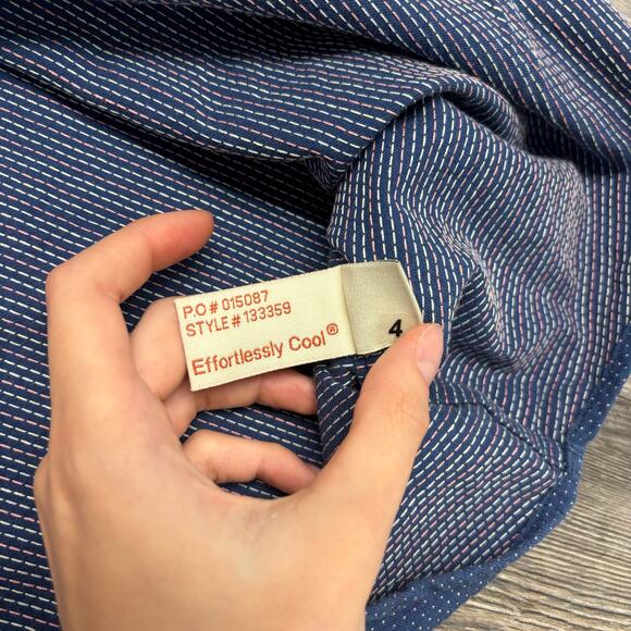 Carbon2Cobalt Blue White Micro Dot Mens L Preppy Long Sleeve Button Down Shirt - Picture 5 of 9